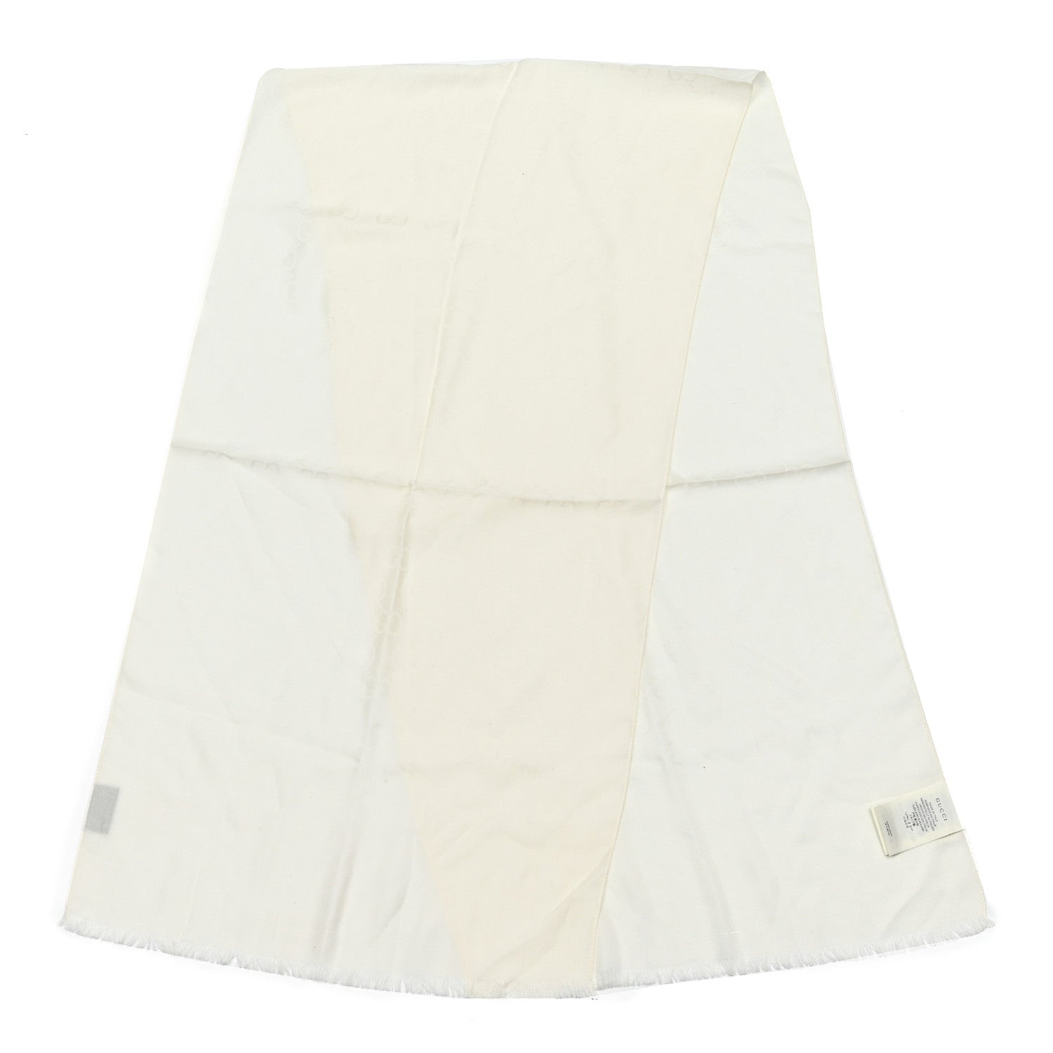 Gucci Wool Silk GG Monogram GGNat Scarf White 2 of 4