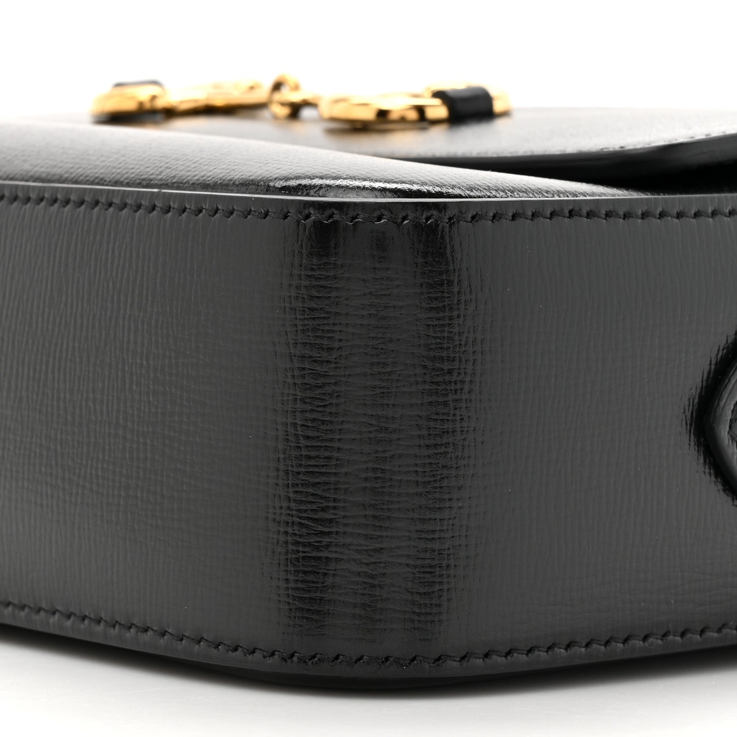 Textured Calfskin Small Horsebit 1955 Shoulder Bag Black