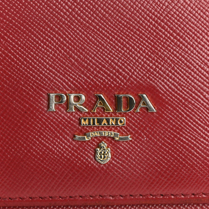 Prada Saffiano Metal Continental Flap Travel Wallet Fuoco 16 of 17