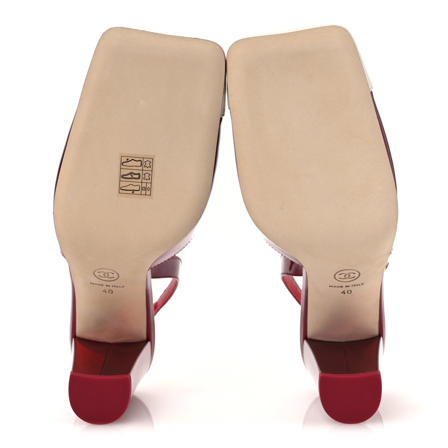 Laminated Calfskin Lambskin Cap Toe CC Slingback Pumps 40 Red Ivory