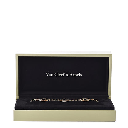 Van Cleef & Arpels 18K Yellow Gold Black Onyx 5 Motifs Vintage Alhambra Bracelet 6 of 6