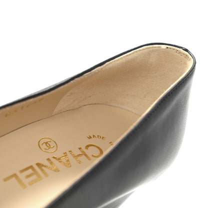 Chanel Lambskin Patent Cap Toe CC Pumps 36 Black 11 of 12