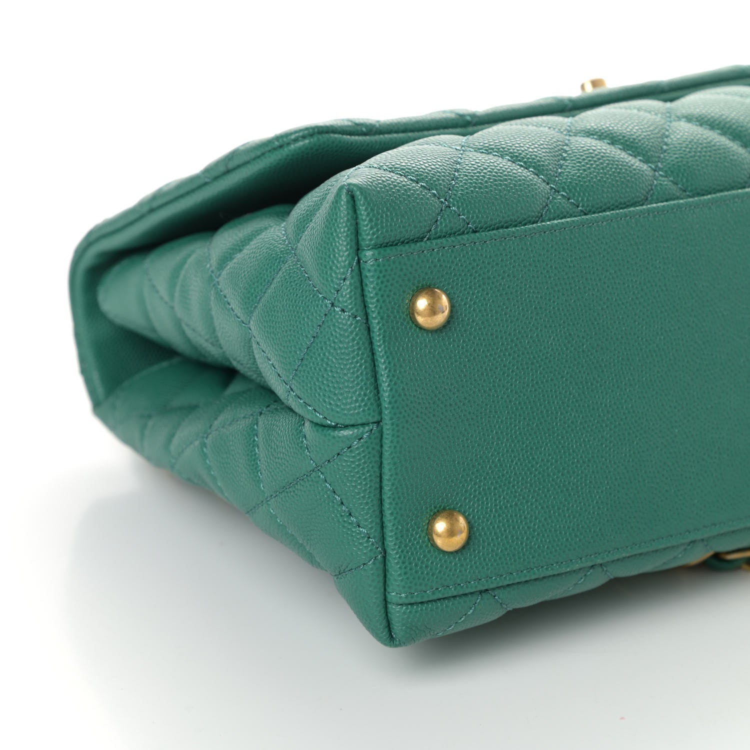 Chanel Caviar Quilted Small Coco Handle Flap Green 11 of 11