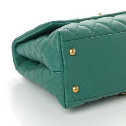 Chanel Caviar Quilted Small Coco Handle Flap Green 11 of 11
