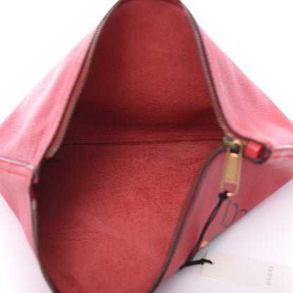Gucci Pebbled Calfskin Medium Logo Portfolio Clutch Hibiscus Red 4 of 9
