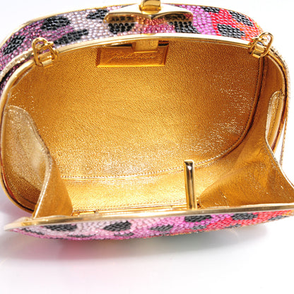 Judith Leiber Swarovski Crystal Leopard Rainbow Clutch 5 of 7