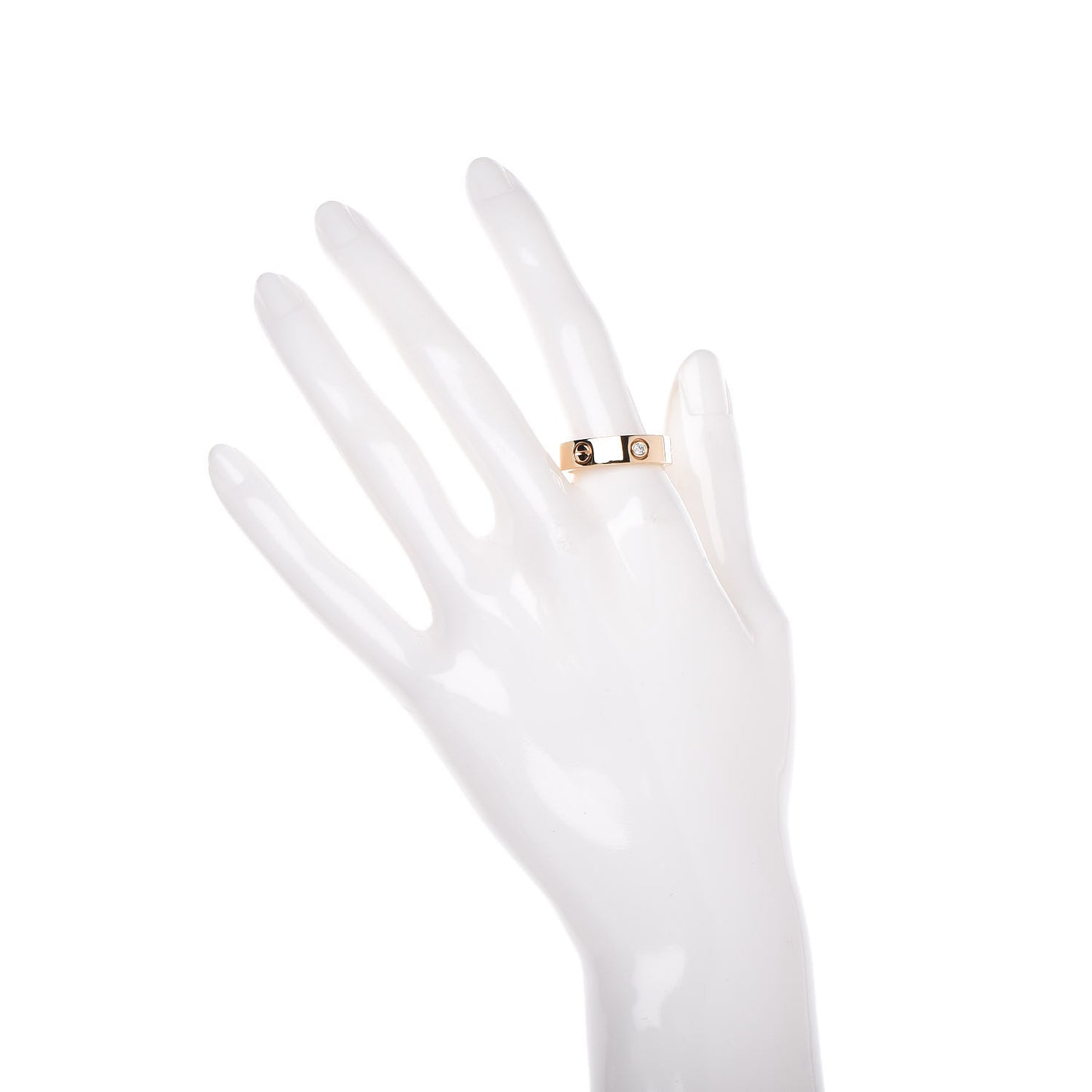 18K Yellow Gold 3 Diamond 5.5mm LOVE Ring 58 8.25
