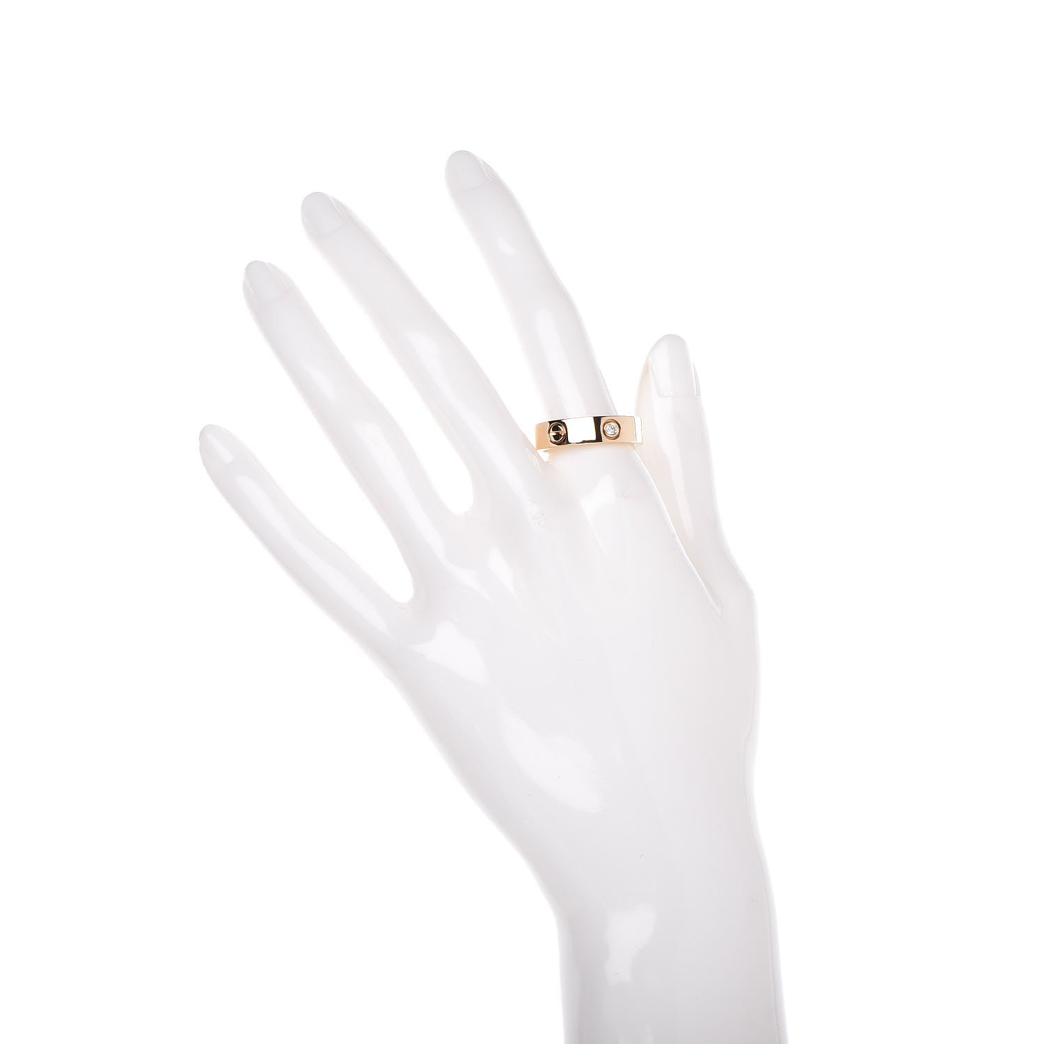 Cartier 18K Yellow Gold 3 Diamond 5.5mm LOVE Ring 58 8.25 2 of 5