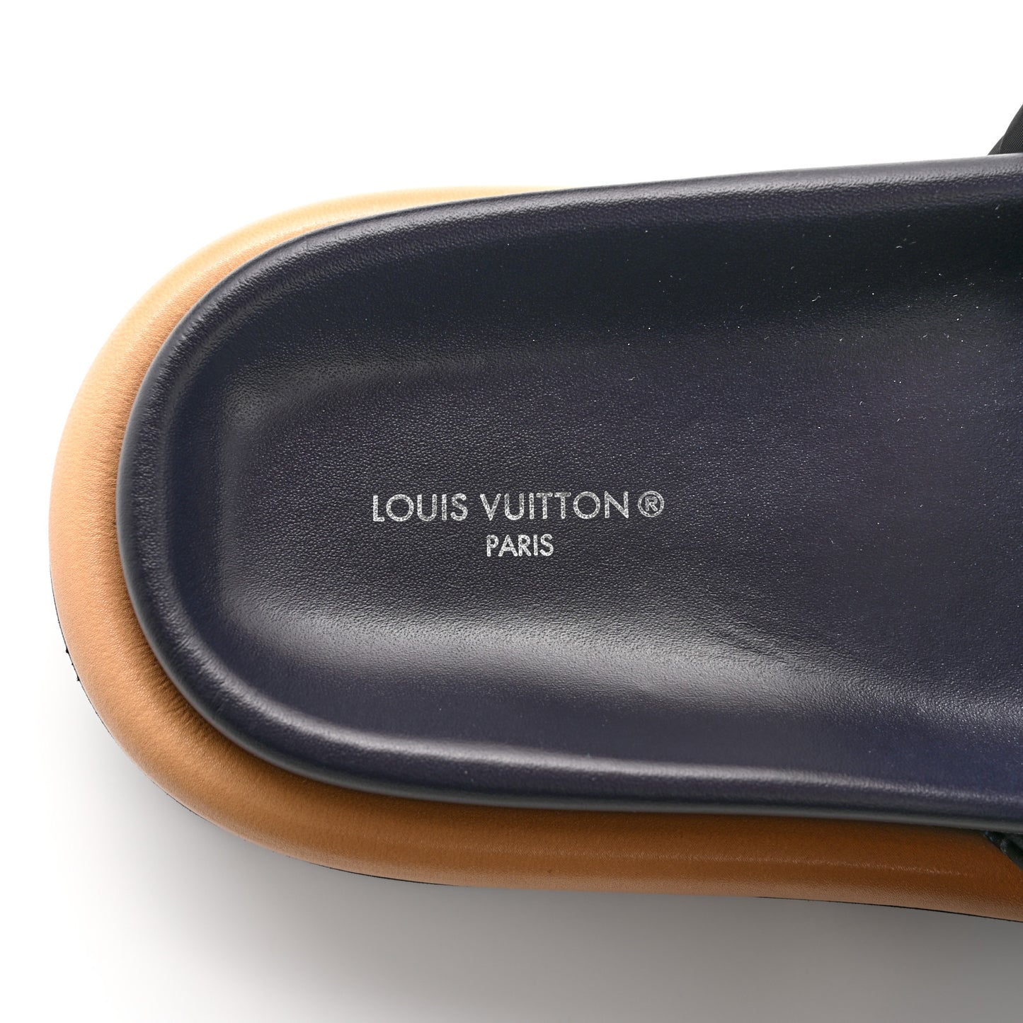 Nylon Monogram Womens Pool Pillow Comfort Mules 39 Navy Blue