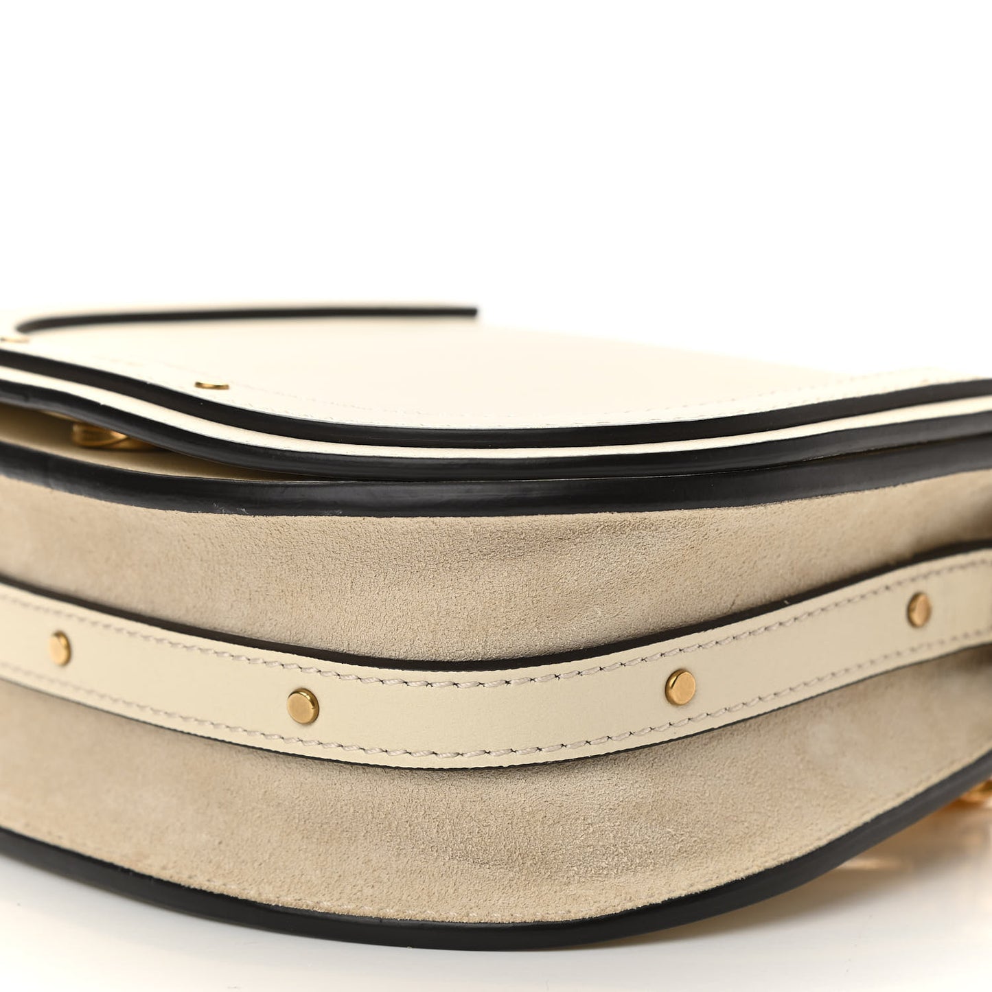 Calfskin Suede Small Nile Bracelet Bag Off White