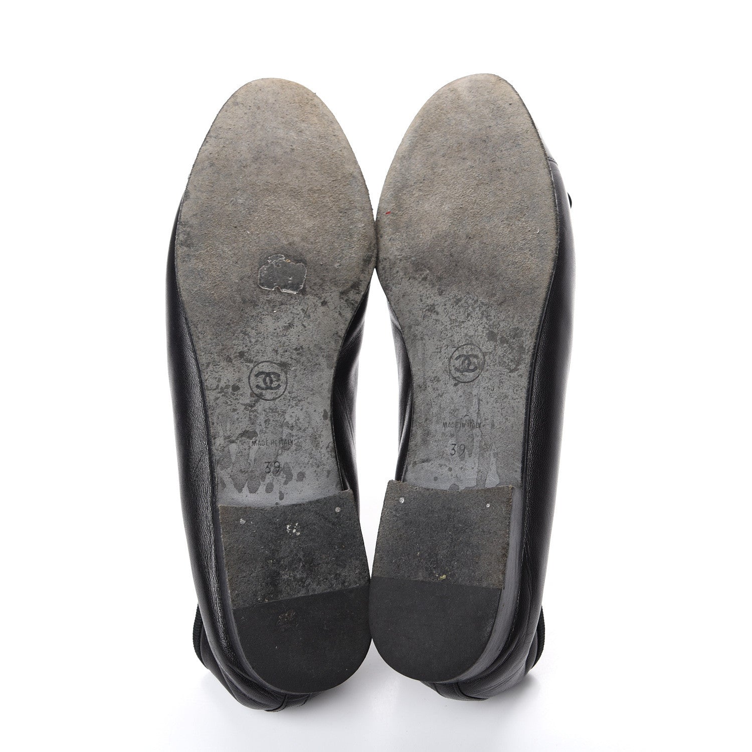 Chanel Lambskin Patent Cap Toe Ballerina Flats 39 Black 5 of 12