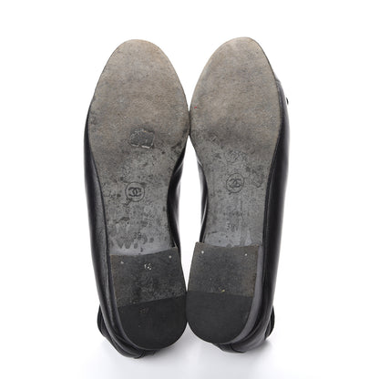 Chanel Lambskin Patent Cap Toe Ballerina Flats 39 Black 5 of 12