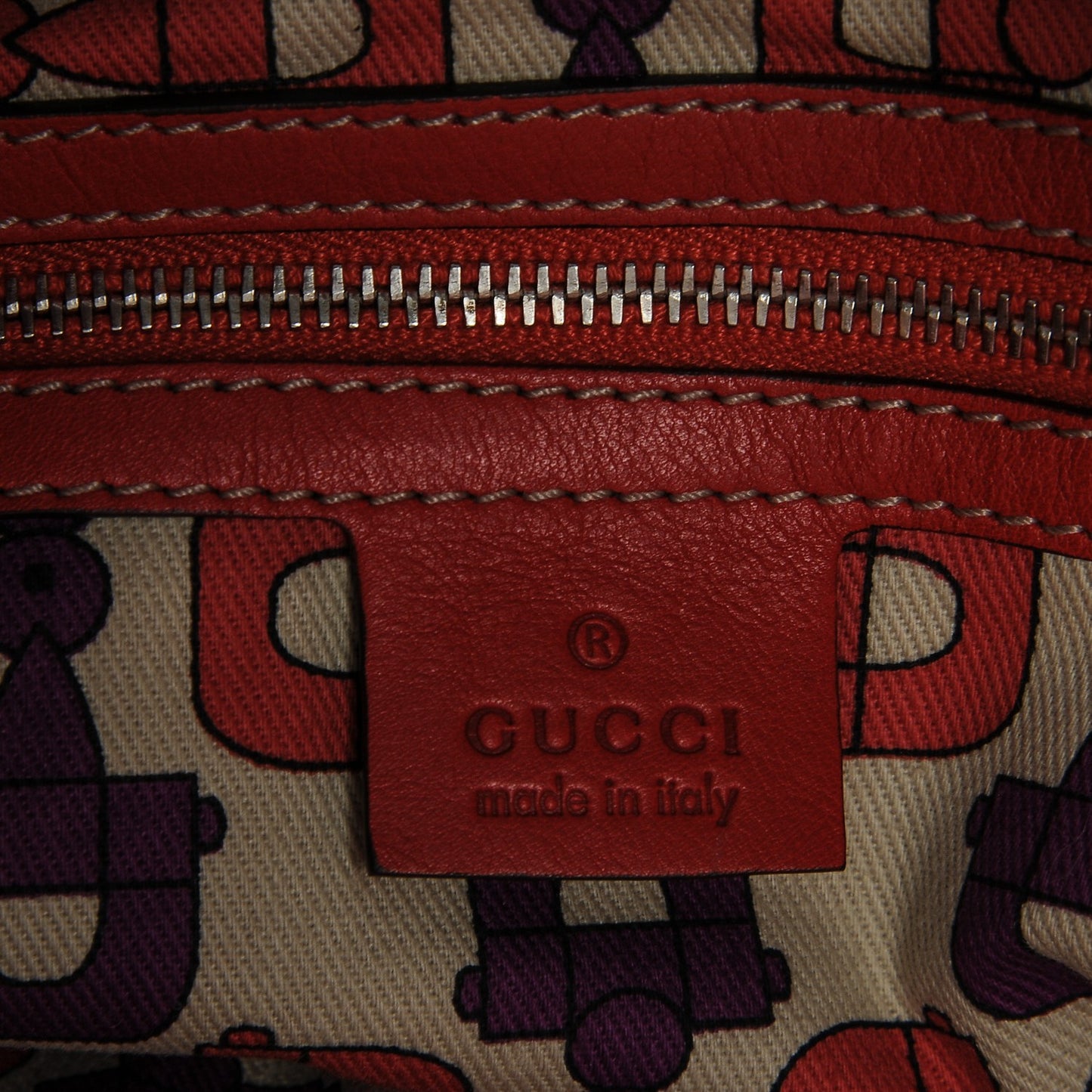 Guccissima Large Indy Top Handle Hobo Red