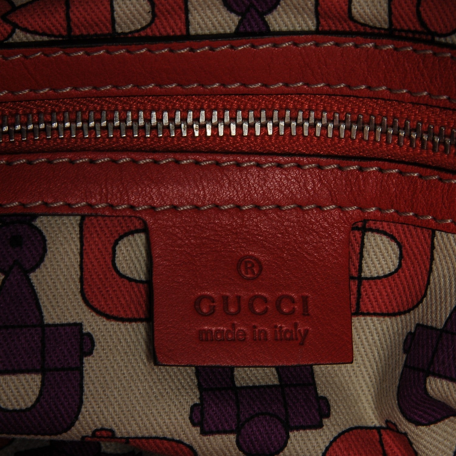 Gucci Guccissima Large Indy Top Handle Hobo Red 6 of 6
