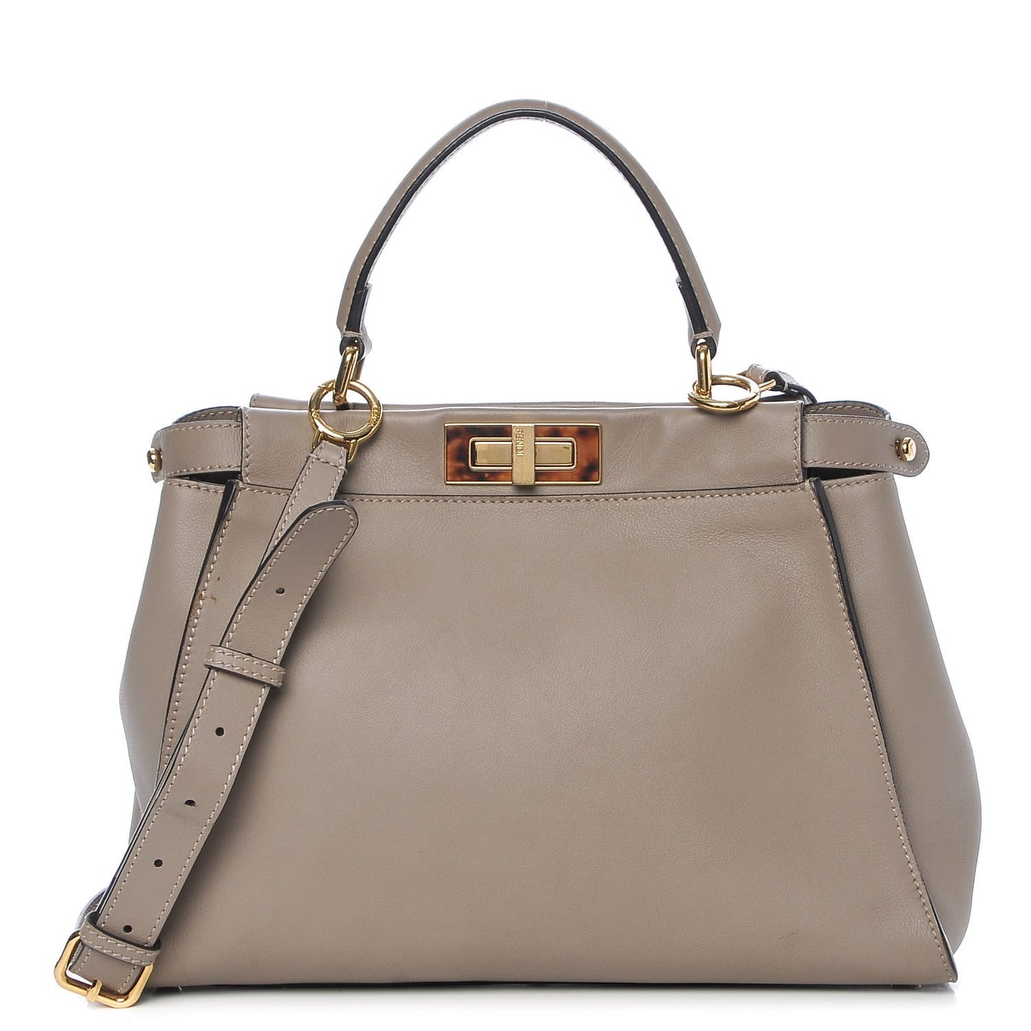 Vitello Seta Plexiglass Tortoise Medium Peekaboo Iconic Satchel Tortora
