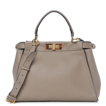 Fendi Vitello Seta Plexiglass Tortoise Medium Peekaboo Iconic Satchel Tortora 1 of 15