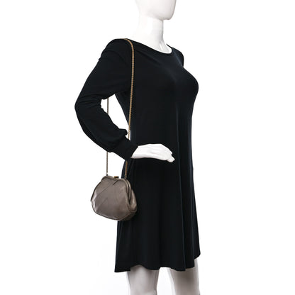 Chanel Lambskin Diamond Quilted Kisslock Frame Bag Beige 2 of 11