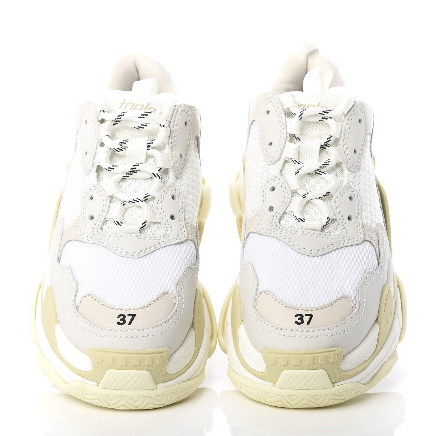 Balenciaga Fabric Mesh Womens Triple S Sneakers 37 White 5 of 10