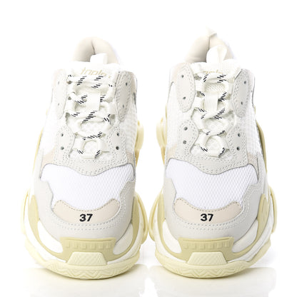 Balenciaga Fabric Mesh Womens Triple S Sneakers 37 White 5 of 10
