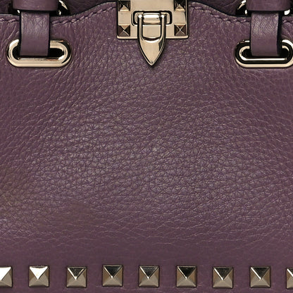 Valentino Garavani Grained Calfskin Micro Rockstud Tote Dark Mauve 8 of 10