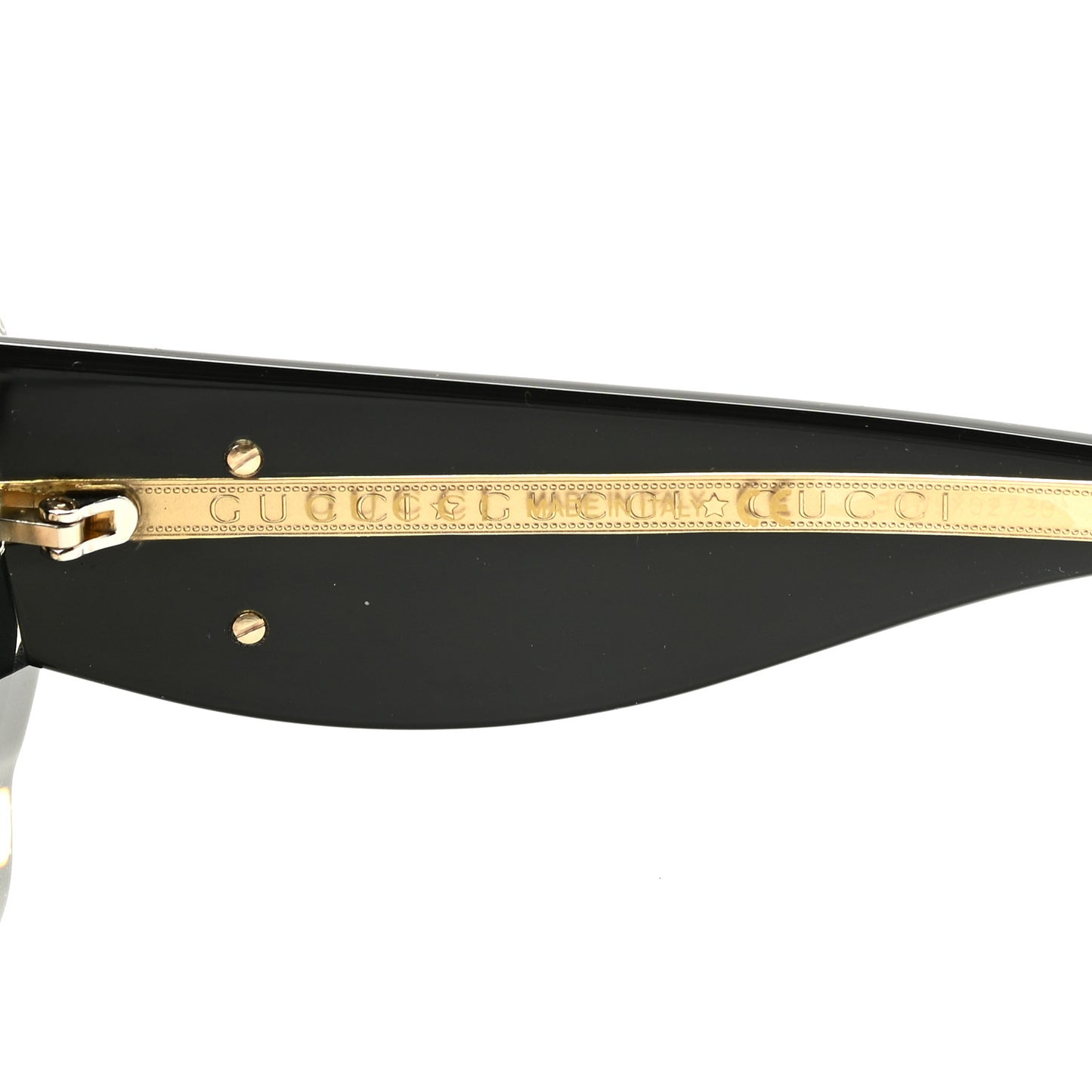 Acetate Crystal Embellished Sunglasses GG0782S Black Gold