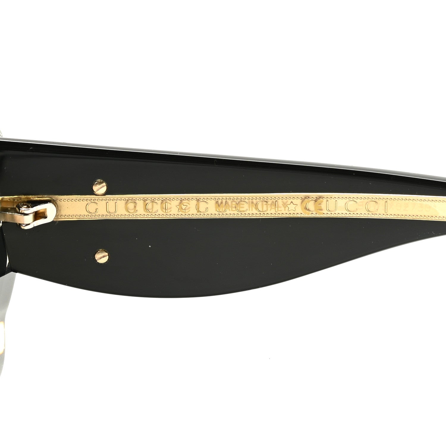 Gucci Acetate Crystal Embellished Sunglasses GG0782S Black Gold 7 of 8