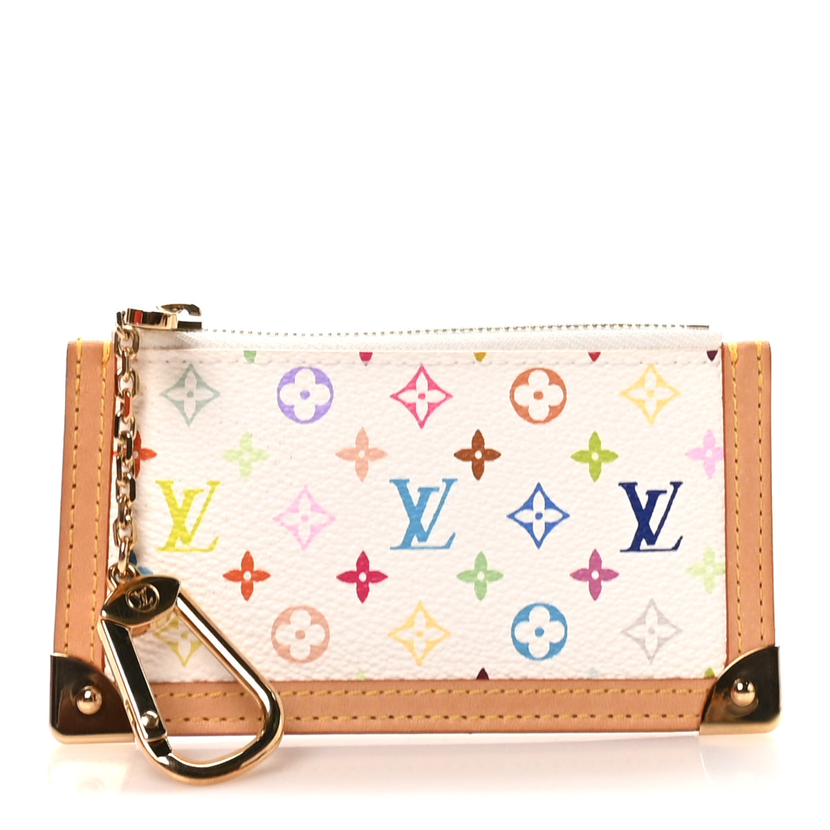 Monogram Multicolor Key Pouch White
