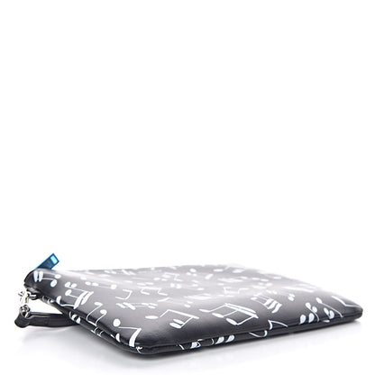 Saint Laurent Calfskin Musical Notes Zip Pouch Black 4 of 8