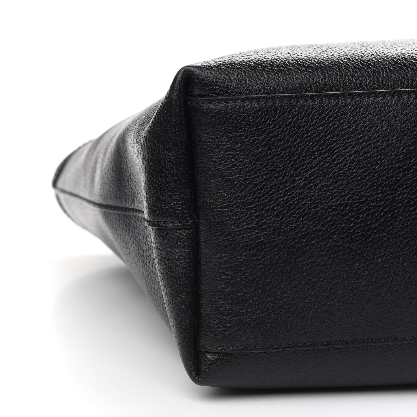 Textured Calfskin Web Medium Ophidia Shopping Tote Black