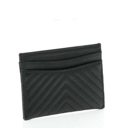 Chanel Caviar Chevron Quilted Card Holder Black 3 of 8