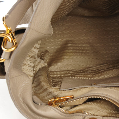 Prada Vitello Daino Side Pocket Hobo Pomice 10 of 17