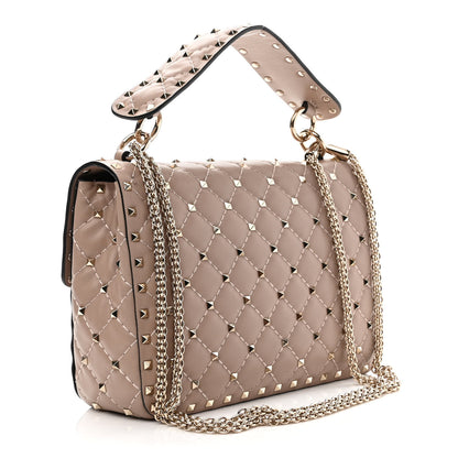 Valentino Garavani Lambskin Medium Rockstud Spike Shoulder Bag Poudre 3 of 10