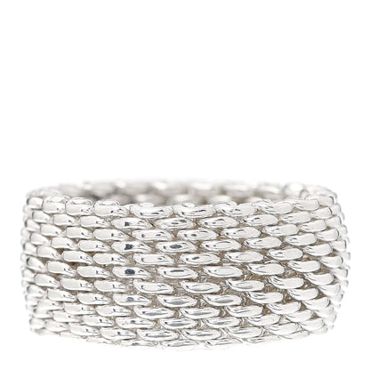 Tiffany Sterling Silver Somerset Mesh Ring 53 6.5 3 of 4