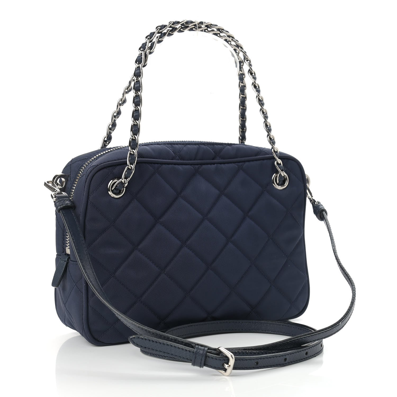 Prada Nylon Tessuto Impuntu Quilted Crossbody Bag Baltico 3 of 16