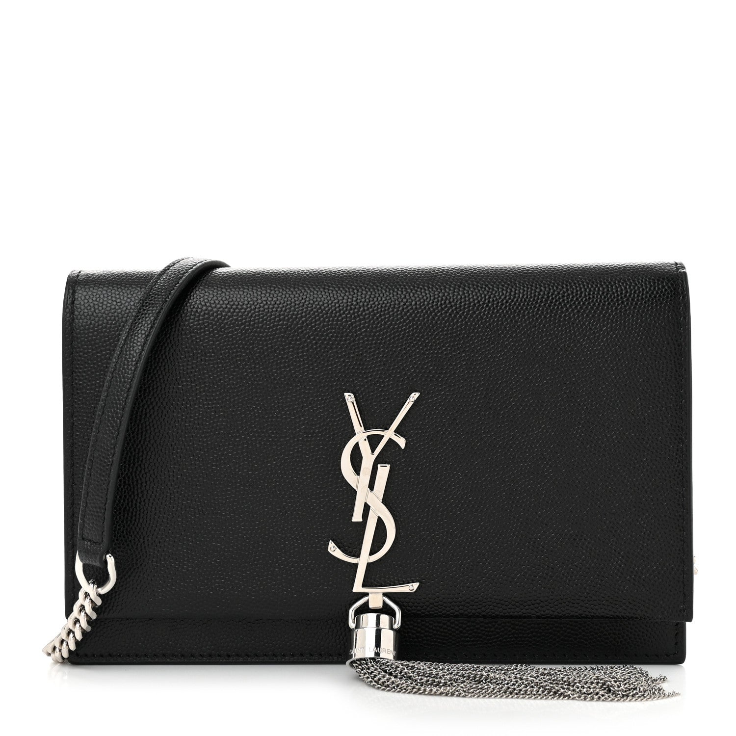 Saint Laurent Grain De Poudre Classic Monogram Kate Tassel Chain Wallet Black 1 of 10