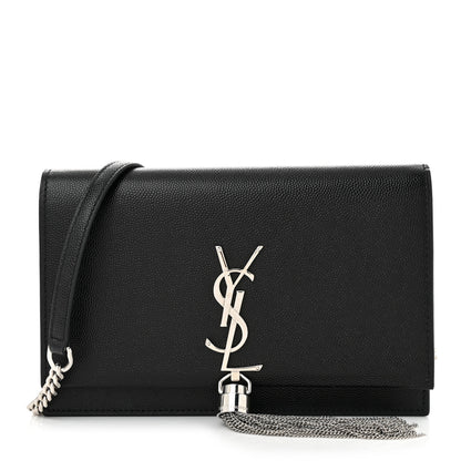 Saint Laurent Grain De Poudre Classic Monogram Kate Tassel Chain Wallet Black 1 of 10