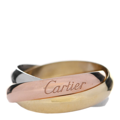 Cartier 18K Pink Yellow White Gold Trinity Ring 52 6 1 of 6