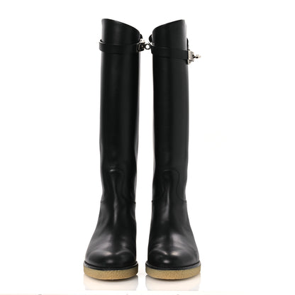 Hermes Calfskin Faustine Boots 38 Black 3 of 14