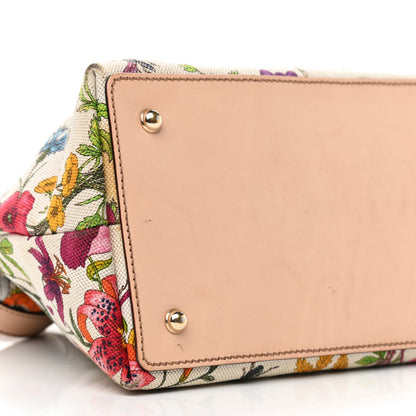 Gucci Canvas Floral Flora Bamboo Handle Bag 11 of 15