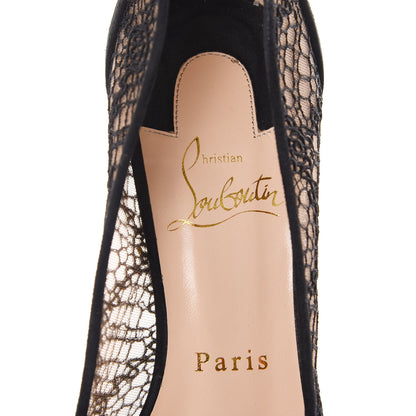 Christian Louboutin Rete Lace Veau Velours Very Lace 100 Pump 36.5 Black 9 of 10