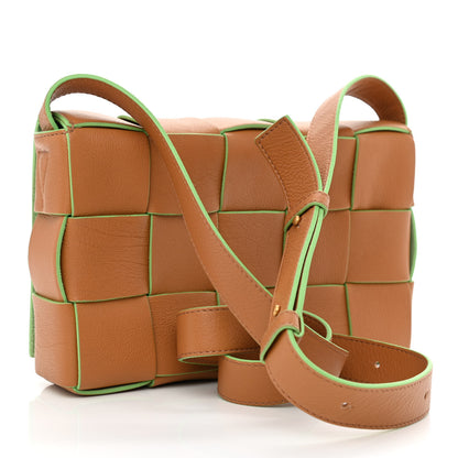 Bottega Veneta Buffalo Maxi Intrecciato Cassette Bicolor Crossbody Bag Caramel Pistachio 3 of 10