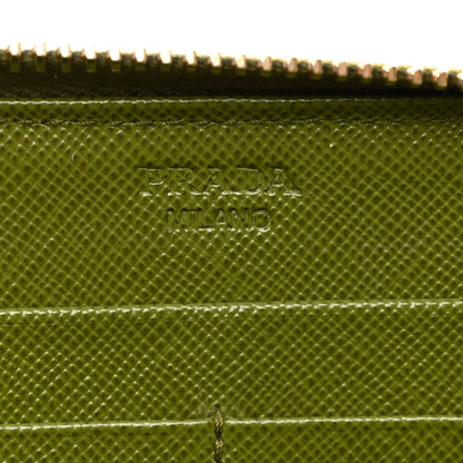 Prada Saffiano Metal Zip Around Wallet Edera 6 of 8