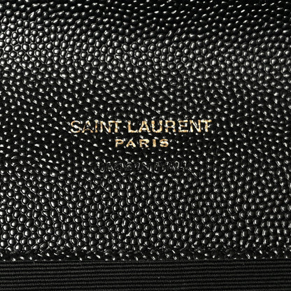 Saint Laurent Grain De Poudre Textured Mixed Matelasse Triquilt Monogram Clutch Black 6 of 9