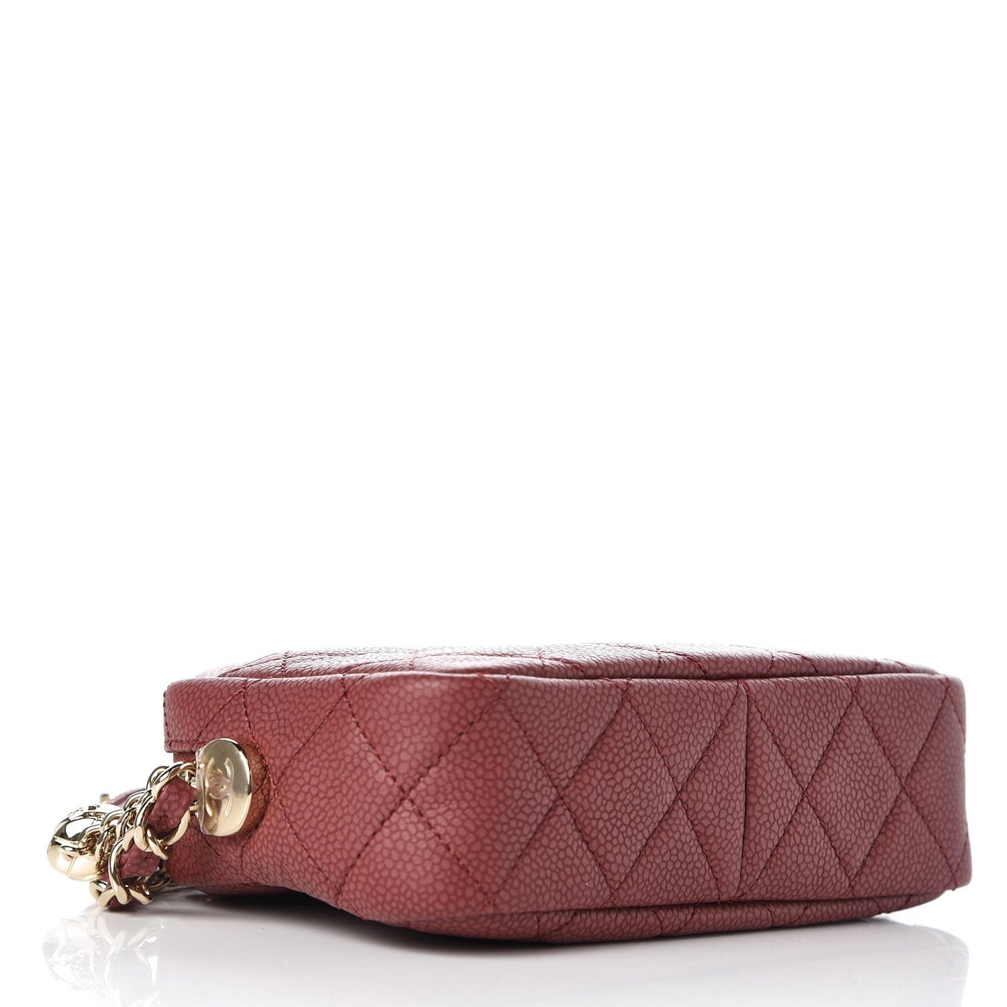 Caviar Quilted Coco Tassel Camera Case Burgundy