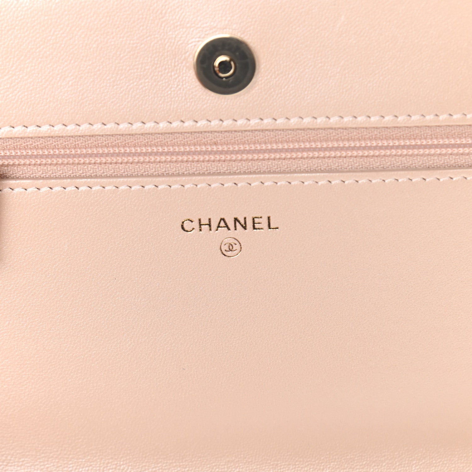 Chanel Iridescent Lambskin Quilted Pearl Wallet On Chain WOC Light Beige 6 of 13