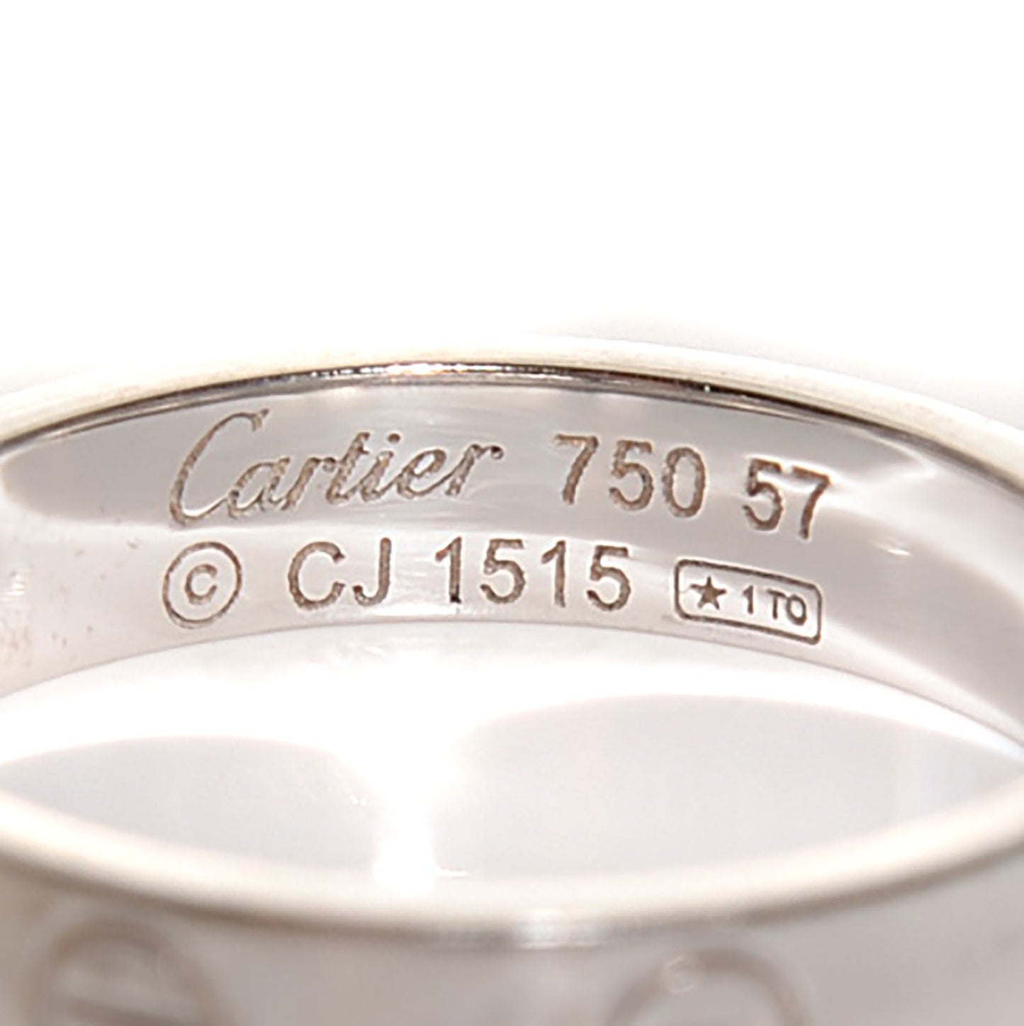 18K White Gold 4mm LOVE Wedding Band Ring 57 8
