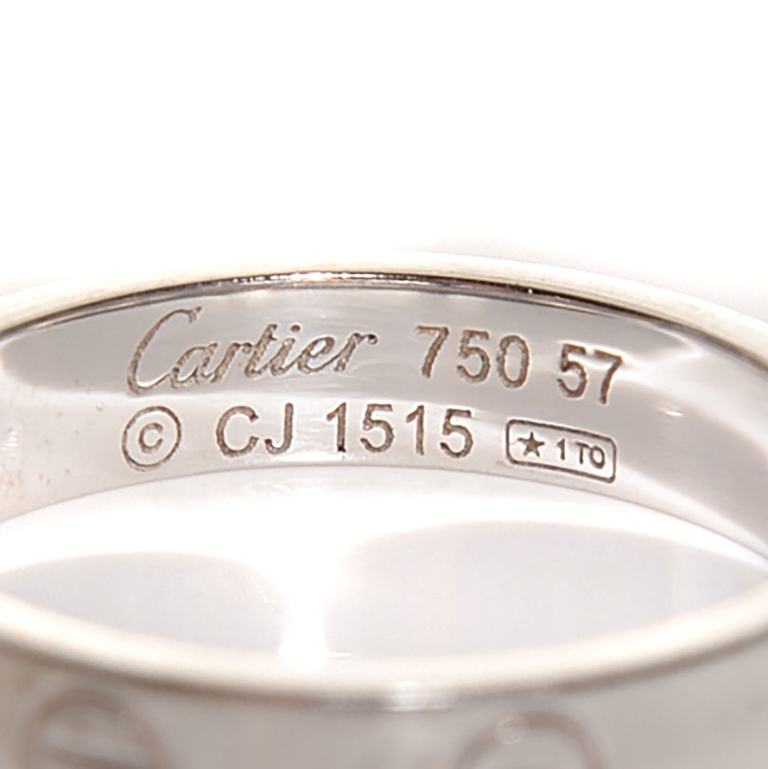 Cartier 18K White Gold 4mm LOVE Wedding Band Ring 57 8 3 of 5