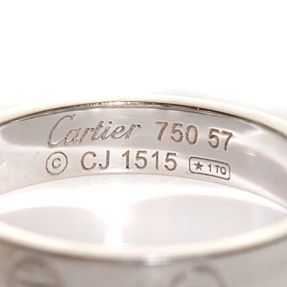 Cartier 18K White Gold 4mm LOVE Wedding Band Ring 57 8 3 of 5