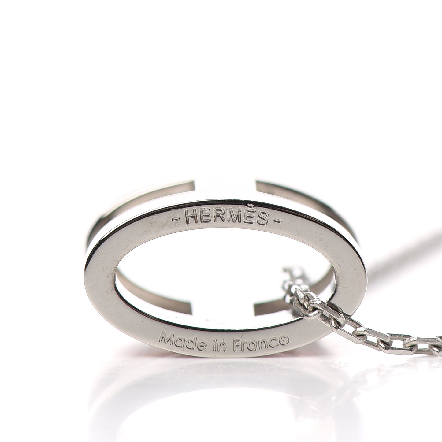 Lacquered Palladium Pop H Pendant Necklace Rose Dragee