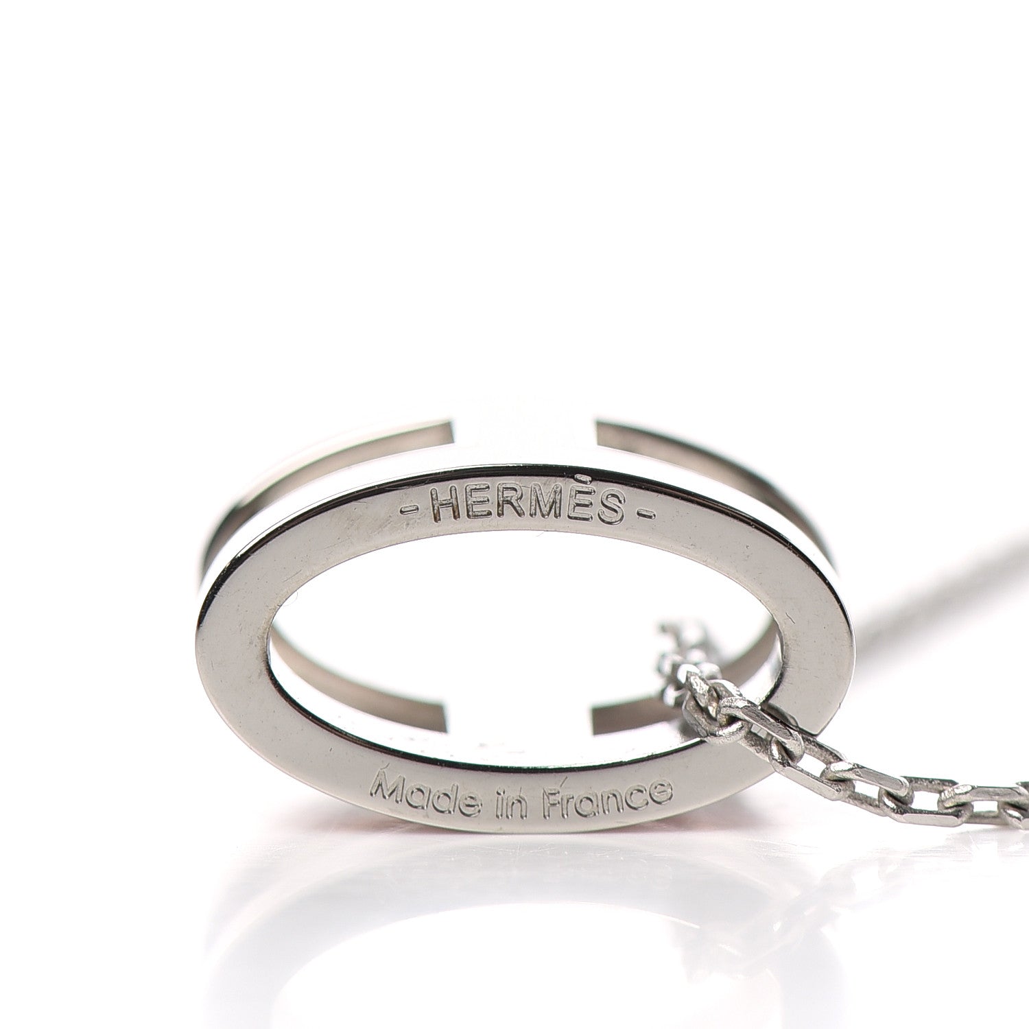 Hermes Lacquered Palladium Pop H Pendant Necklace Rose Dragee 5 of 6